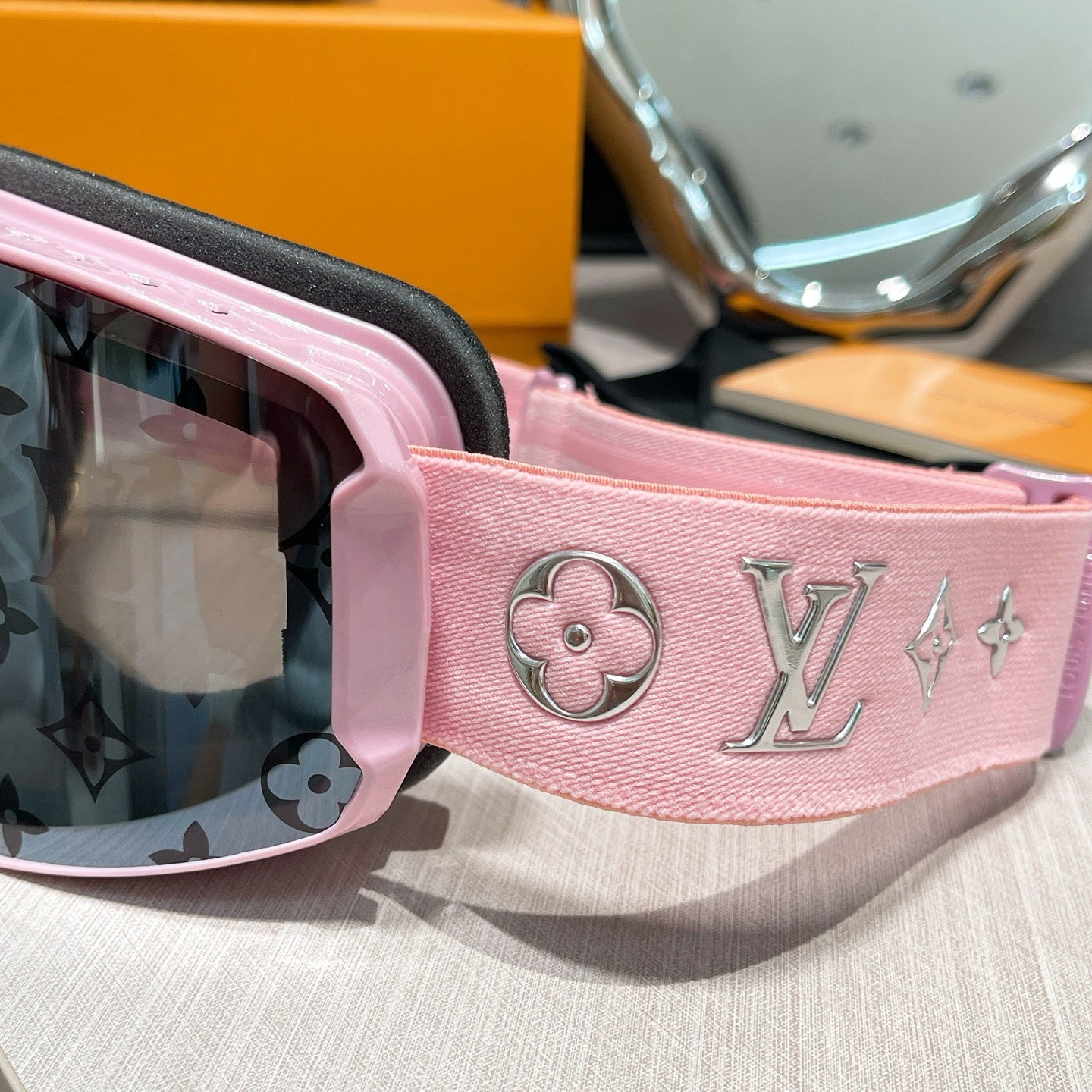 Inspired Louis Vuitton Ski Goggles – Pink Monogram Design (Unisex)