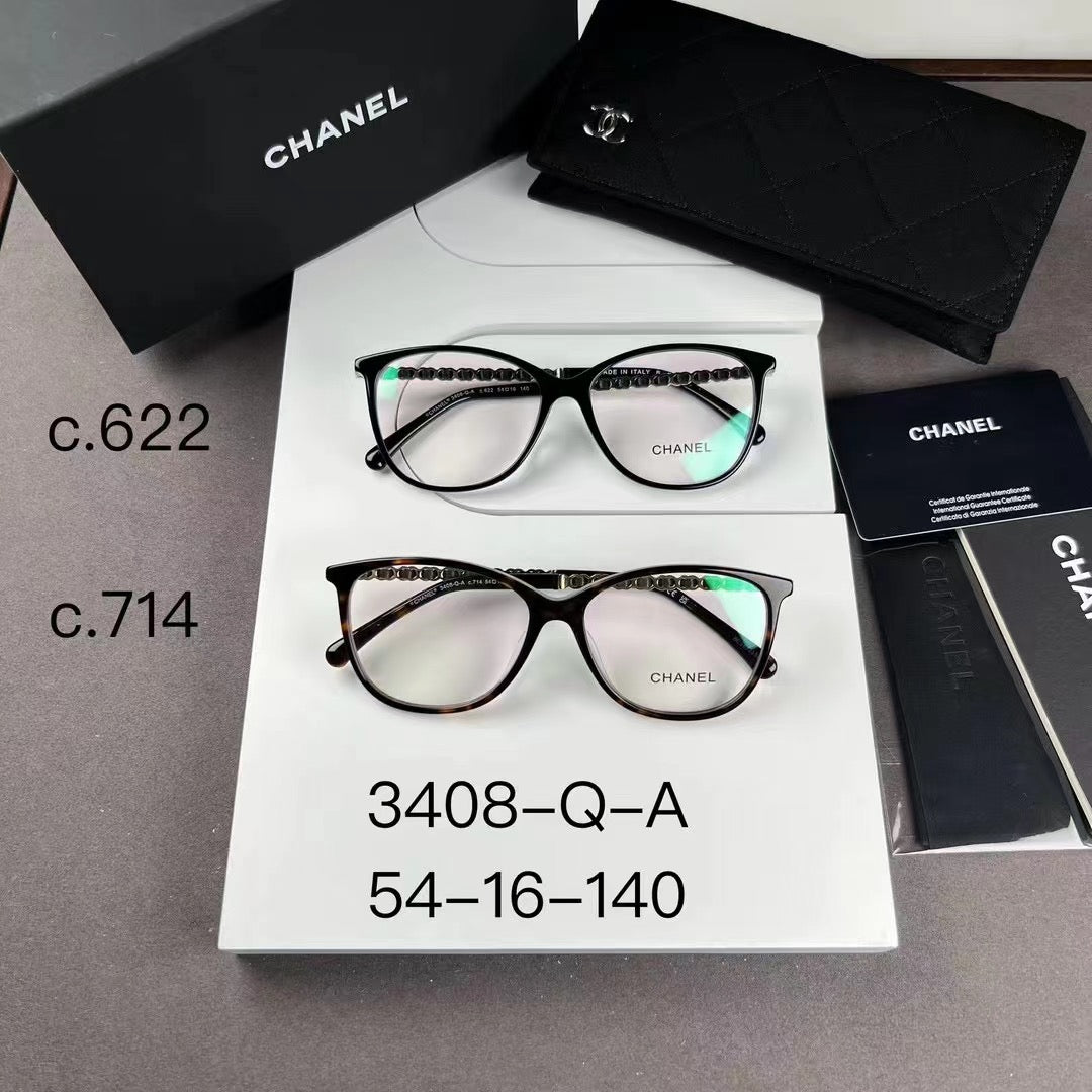 Inspired Chanel 3408-Q-A – Cat-Eye Eyeglasses with Braided Temple Design (1:1 Mirror Quality)