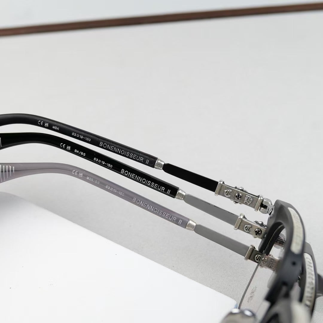 Inspired Chrome Hearts BONENNOISSEUR – 925 Silver Detail Eyeglasses (1:1 Mirror Quality)