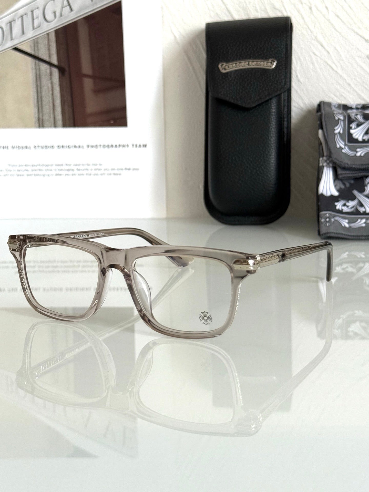 Inspired Chrome Hearts LITTLE DINGER – Square Acetate Eyeglasses (1:1 Mirror Quality)