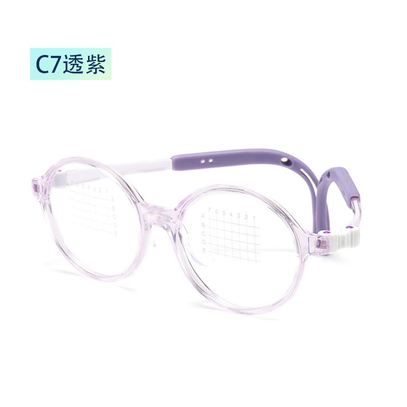 Kids Flexible Silicone Round Glasses – Lightweight Myopia Frame (Model T108)
