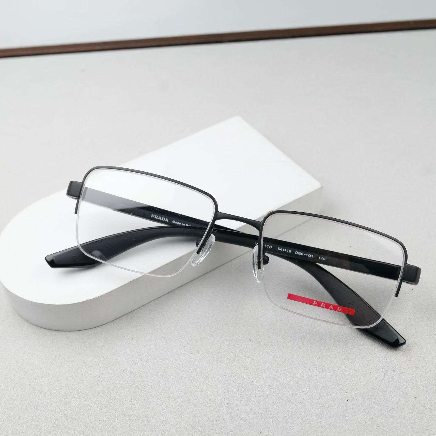 Inspired Prada VPS51S – Semi-Rimless Rectangular Optical Eyeglasses (1:1 Mirror Quality)