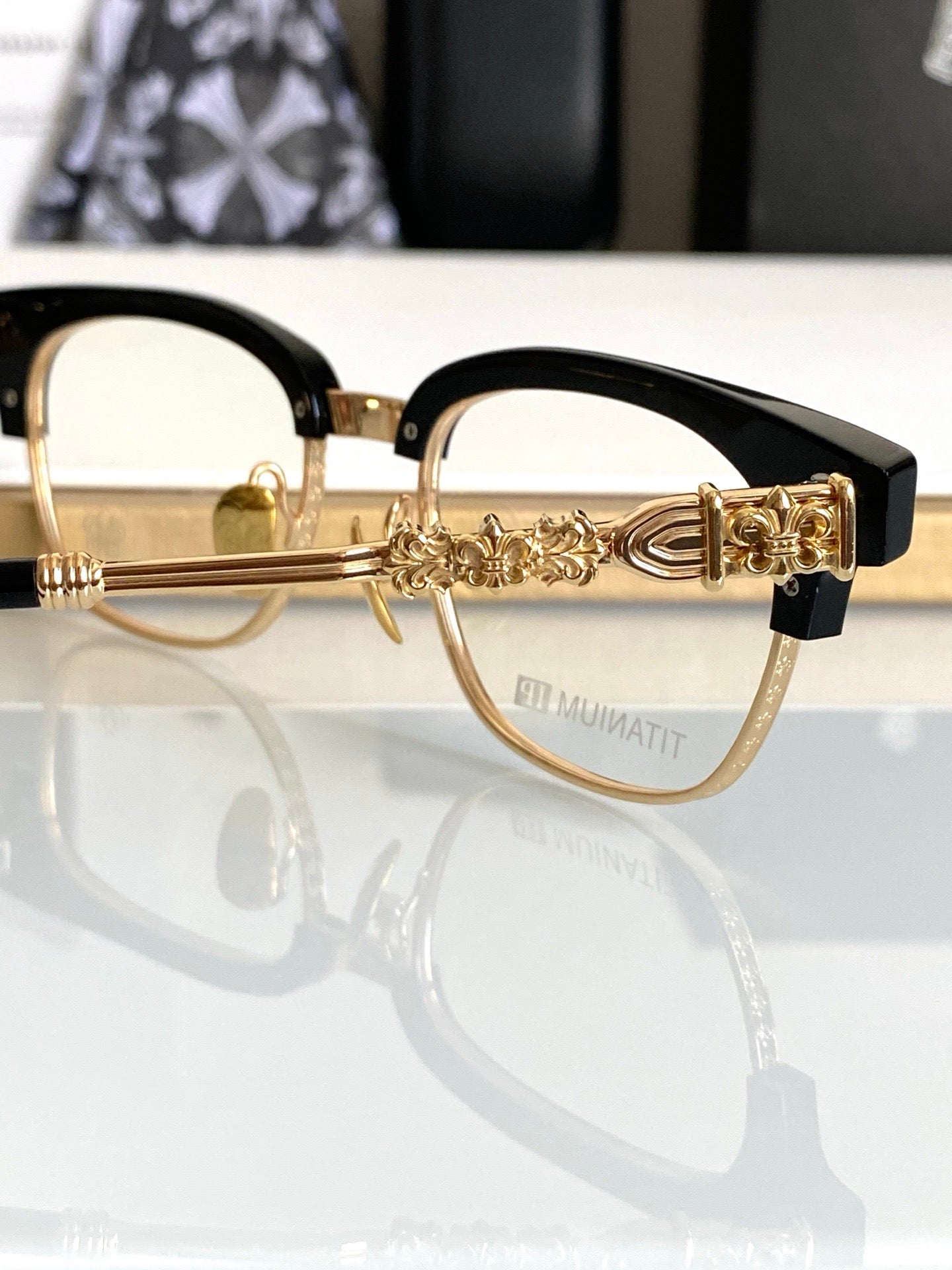 Inspired Chrome Hearts CH8224 – Bold Browline Optical Eyeglasses (1:1 Mirror Quality)