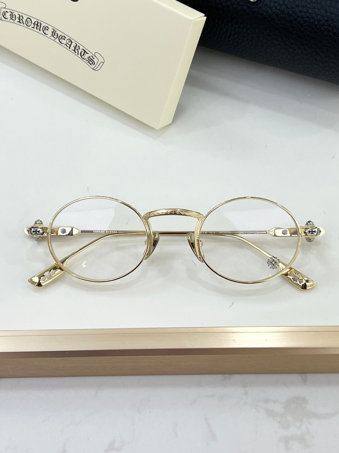 Inspired Chrome Hearts HONEYDIPPED – Round Optical Glasses with Gothic Detailing (1:1 Mirror Quality)