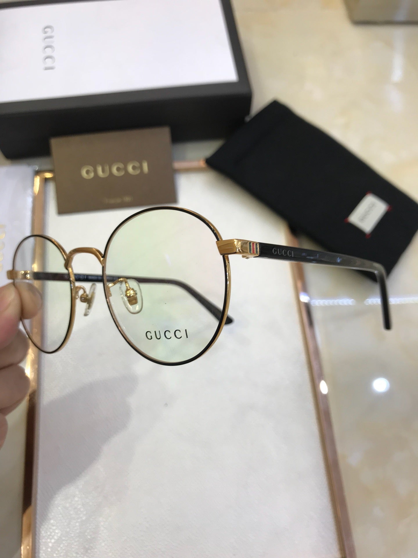 Inspired Gucci GG0297OK Optical Eyeglasses – Lightweight Round Frame (1:1 Mirror Quality)