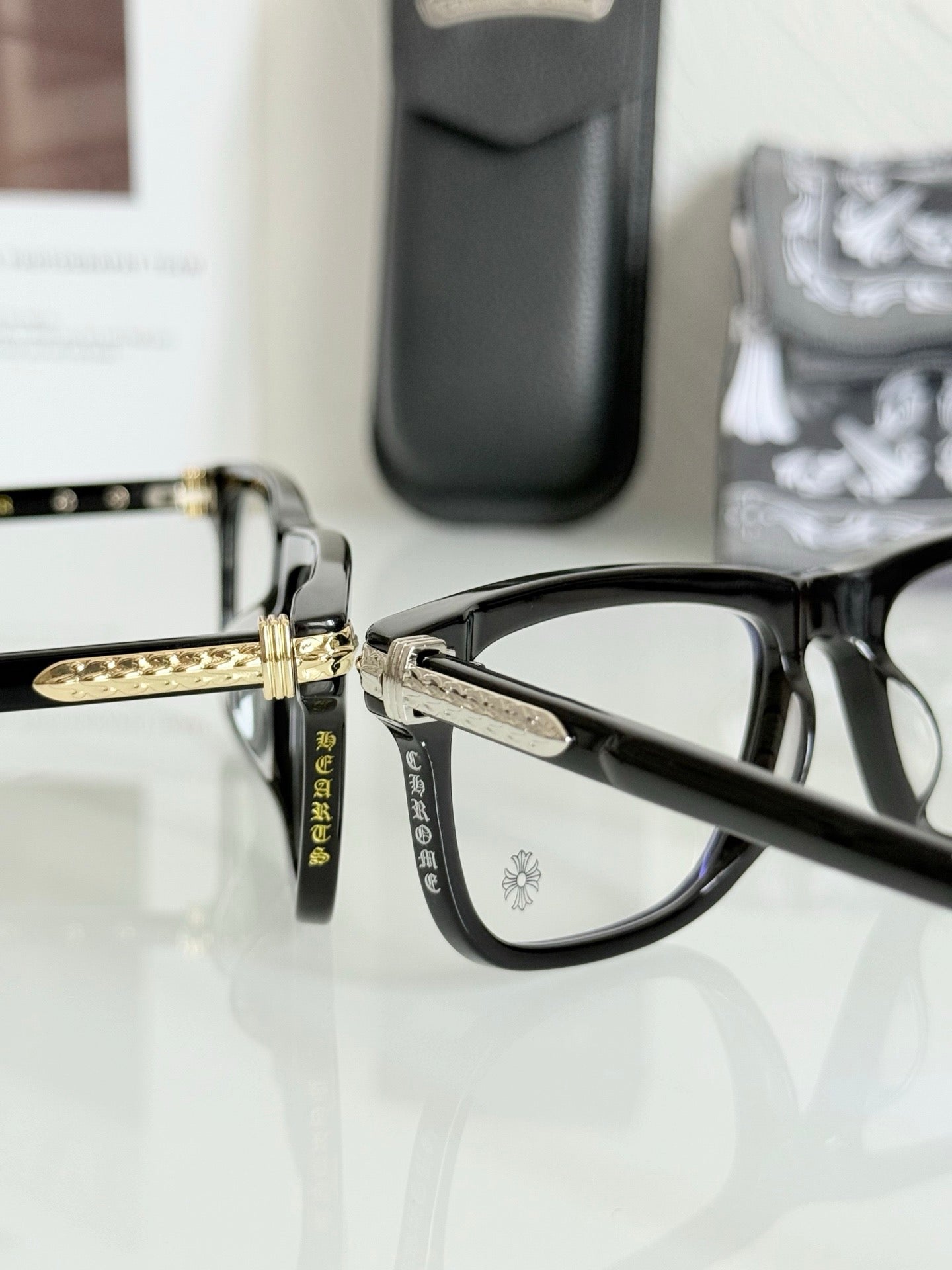 Inspired Chrome Hearts LITTLE DINGER – Square Acetate Eyeglasses (1:1 Mirror Quality)