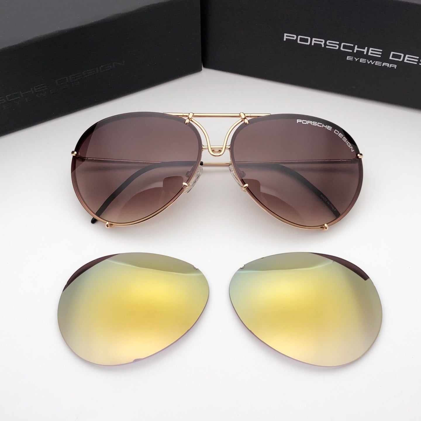 Inspired Porsche Design P’8433 – Interchangeable Lens Aviator Sunglasses (1:1 Mirror Quality)