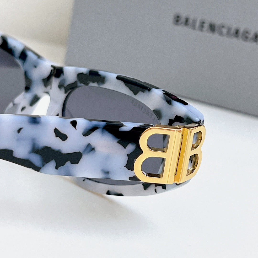 Inspired Balenciaga BB0095 – Camouflage Rectangle Sunglasses with Gold Logo (1:1 Mirror Quality)