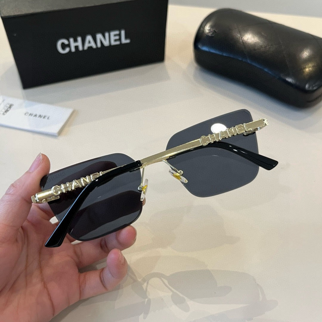 Inspired Chanel 68071 – Rimless Pink Sunglasses with Logo Temples (1:1 Mirror Quality)