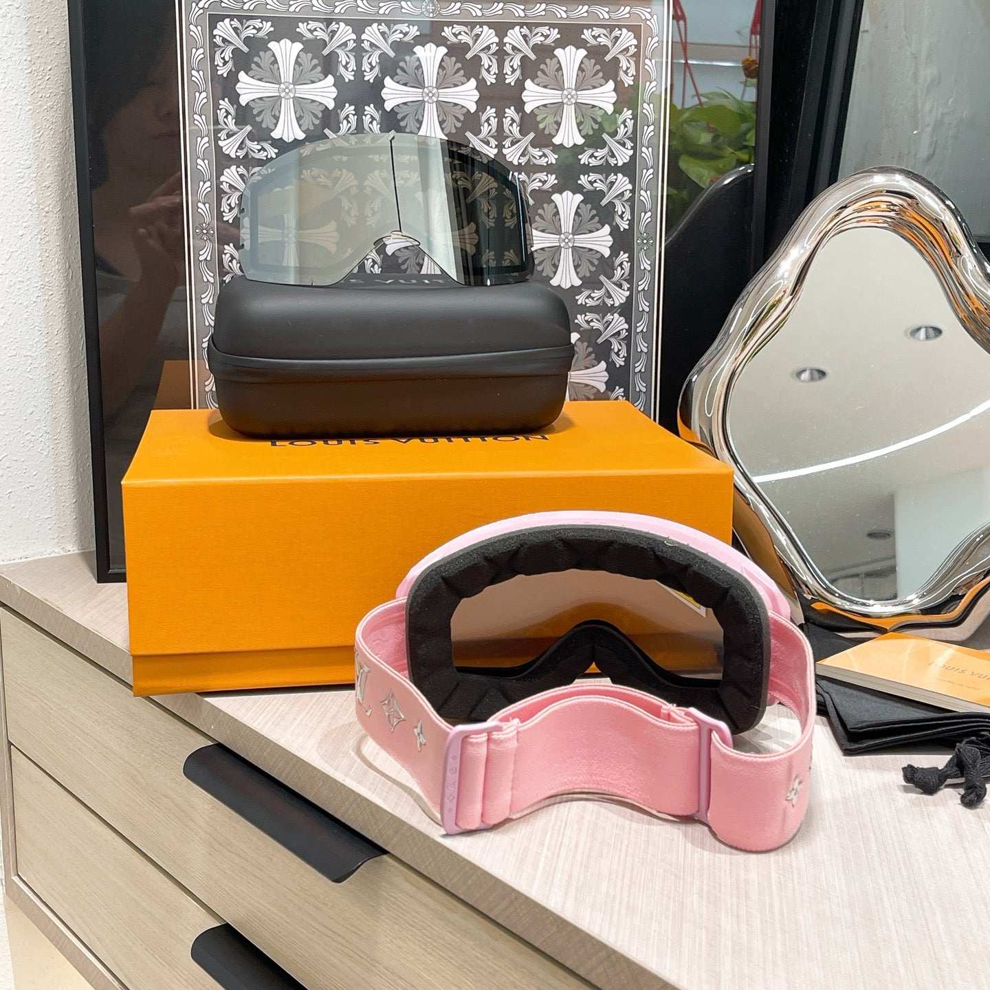 Inspired Louis Vuitton Ski Goggles – Pink Monogram Design (Unisex)