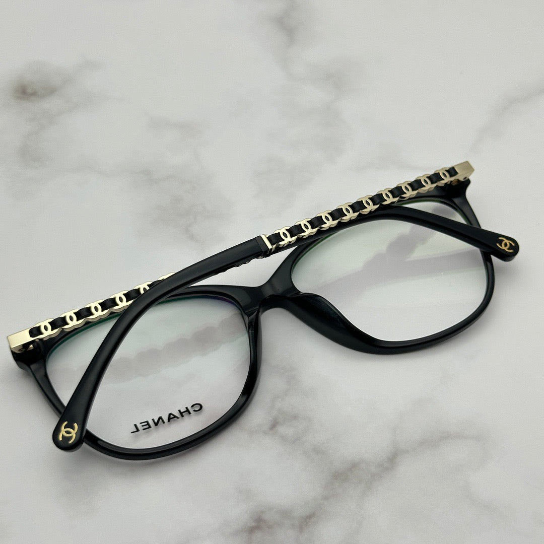 Inspired Chanel CH3408 – Woven Leather-Detail Eyeglasses (1:1 Mirror Quality)