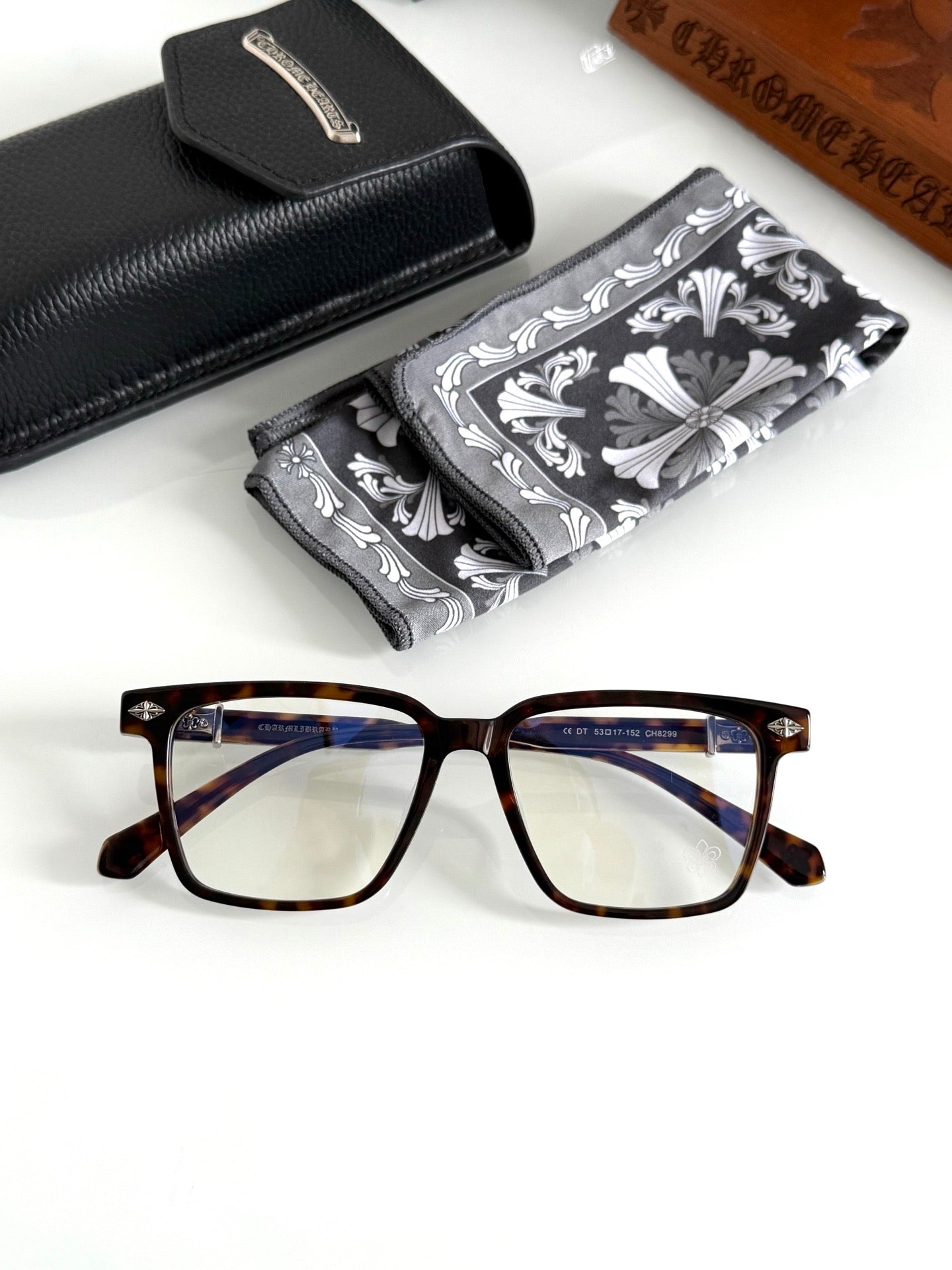 Inspired Chrome Hearts CH8299 – Gothic-Inspired Square Optical Eyeglasses (1:1 Mirror Quality)