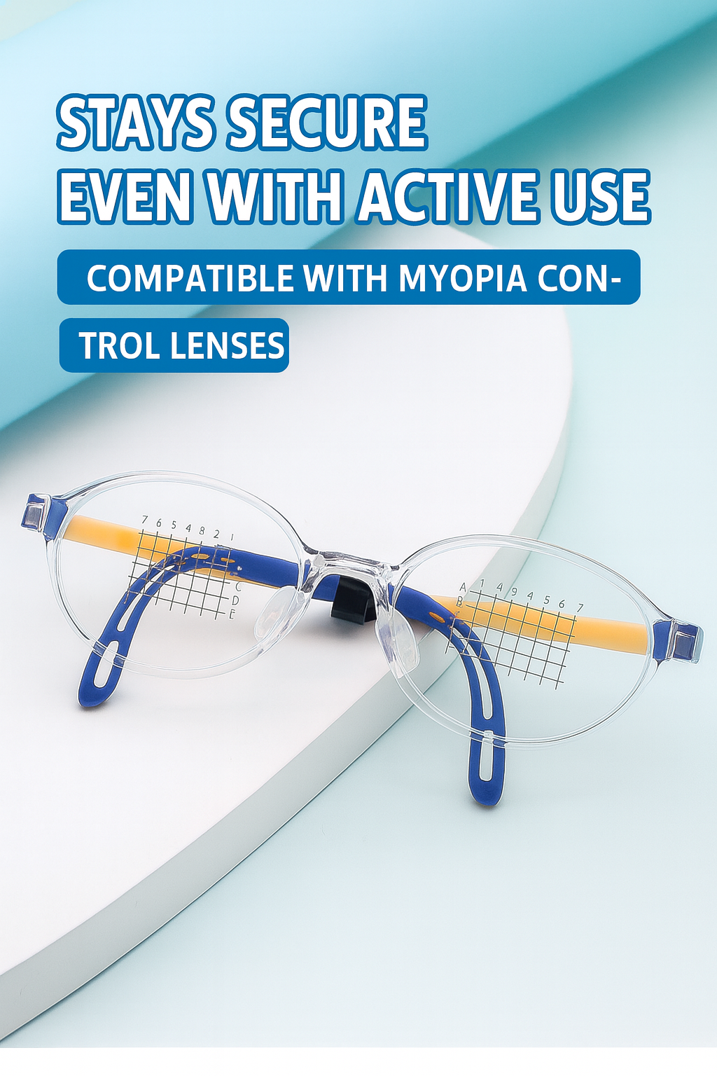 Children’s Flexible Myopia Control Glasses – Model T111
(Ages 7–12)