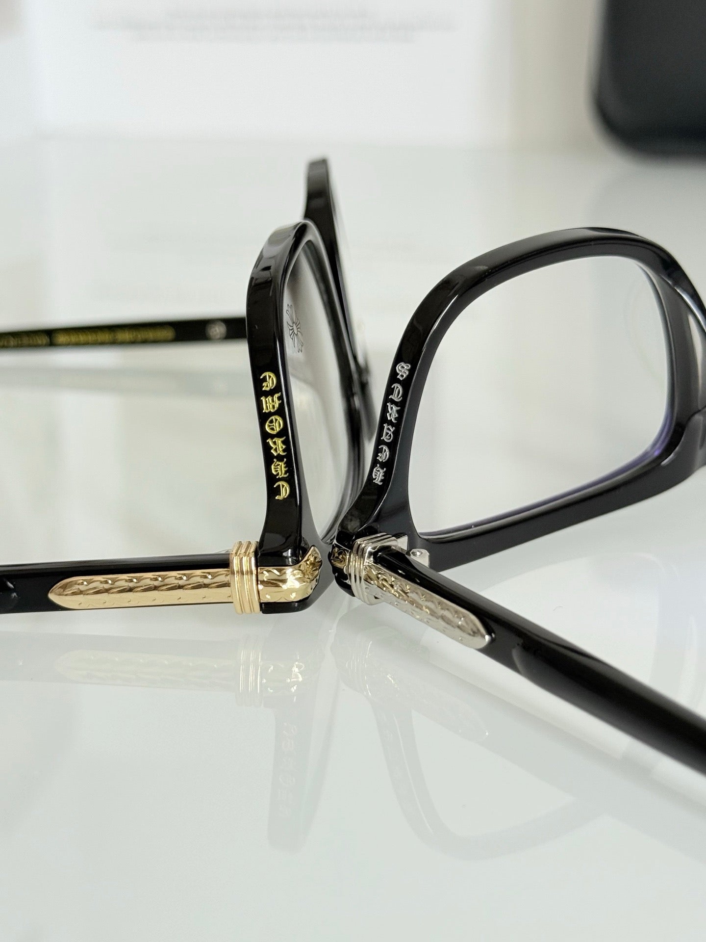 Inspired Chrome Hearts LITTLE DINGER – Square Acetate Eyeglasses (1:1 Mirror Quality)
