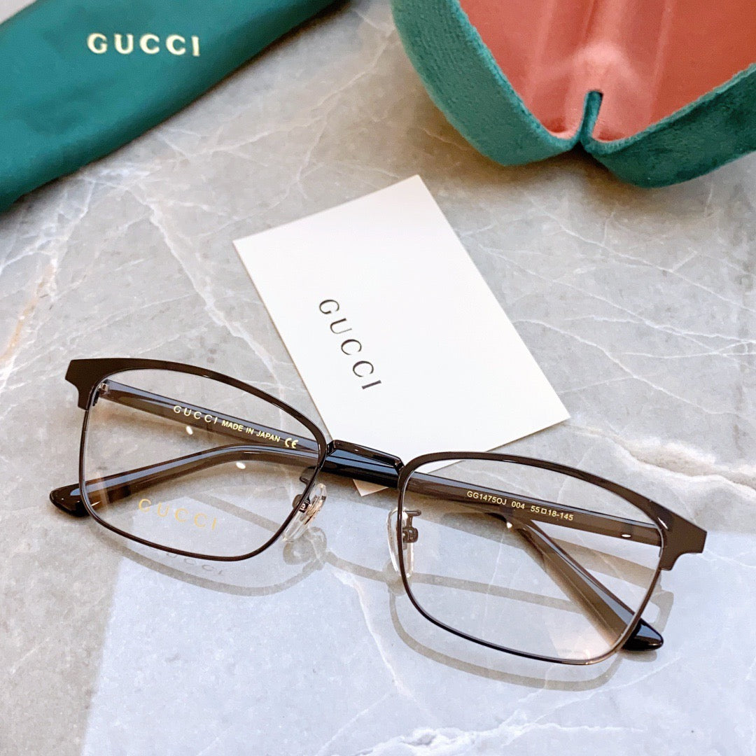 Gucci Inspired GG1475OJ Optical Glasses – Rectangular Metal Frame