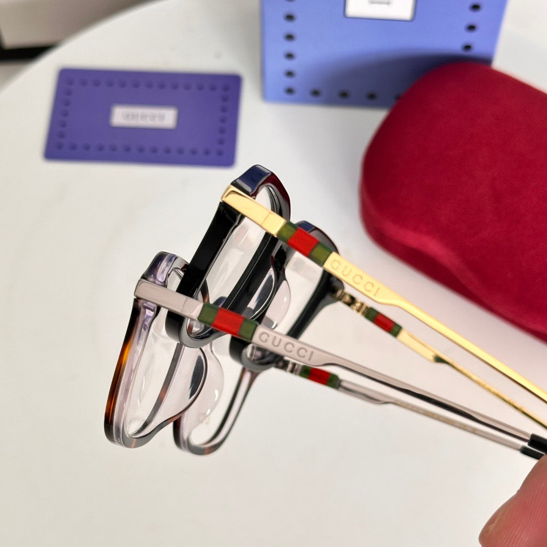 Gucci Inspired GG1891O Optical Glasses – Rectangular Acetate–Metal Frame