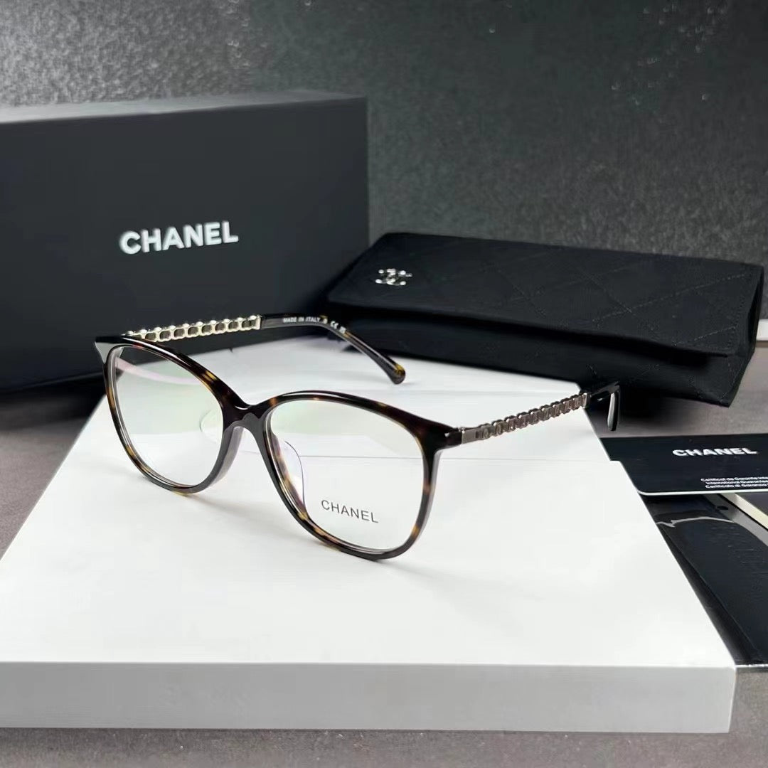 Inspired Chanel 3408-Q-A – Cat-Eye Eyeglasses with Braided Temple Design (1:1 Mirror Quality)