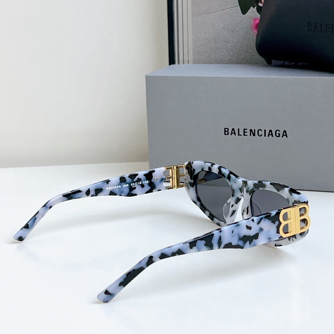 Inspired Balenciaga BB0095 – Camouflage Rectangle Sunglasses with Gold Logo (1:1 Mirror Quality)