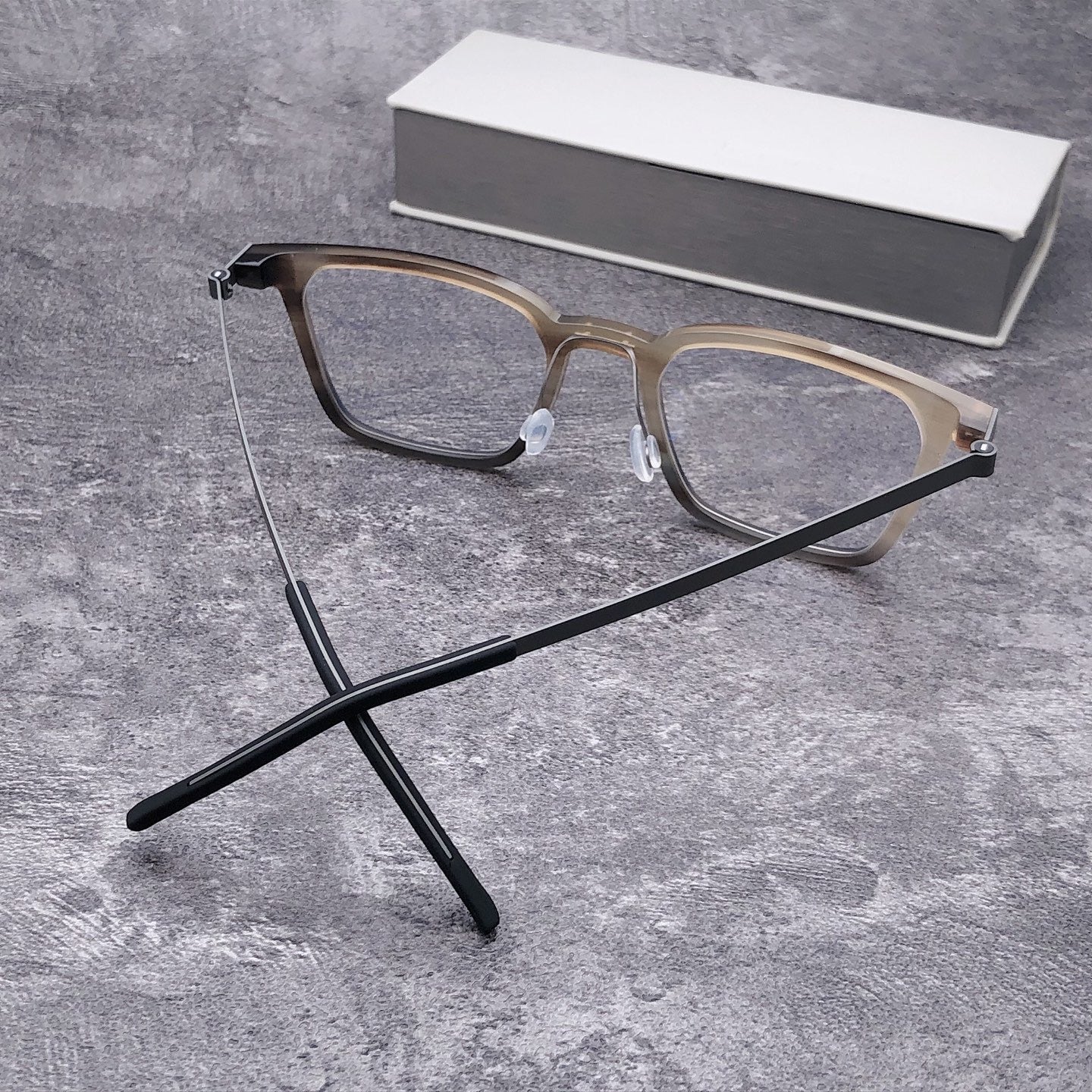 Inspired Lindberg 1860 – Buffalo Horn & Titanium Rectangle Eyeglasses (1:1 Mirror Quality)