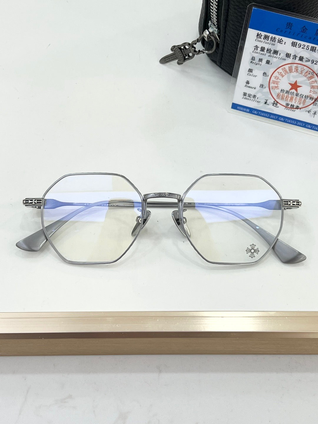 Inspired Chrome Hearts IRON MAN – Octagonal Pure Silver Optical Glasses (1:1 Mirror Quality)