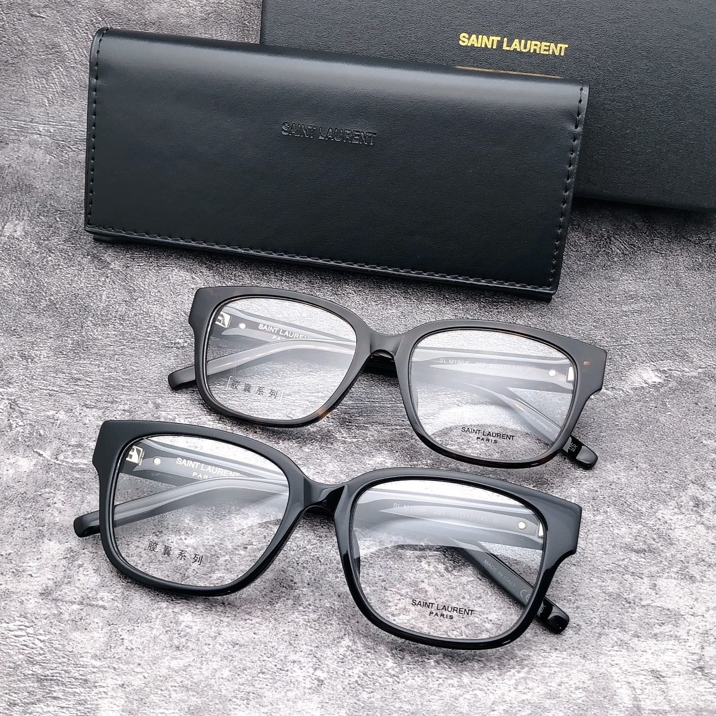 Inspired Saint Laurent SLM150/F – Bold Rectangular Eyeglasses (1:1 Mirror Quality)