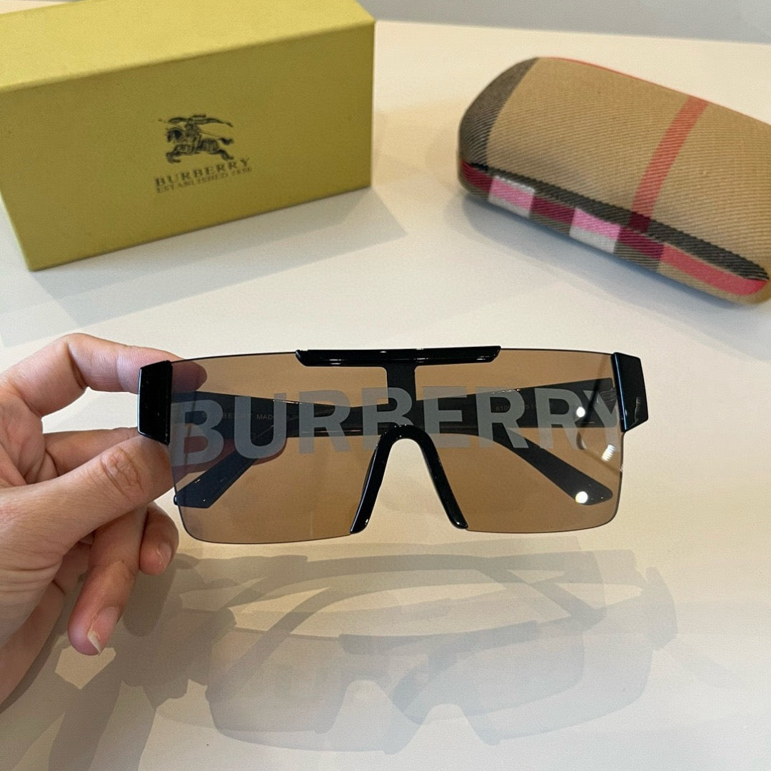 Inspired Burberry BE4291 – Oversized Shield Sunglasses (1:1 Mirror Quality)- Brown