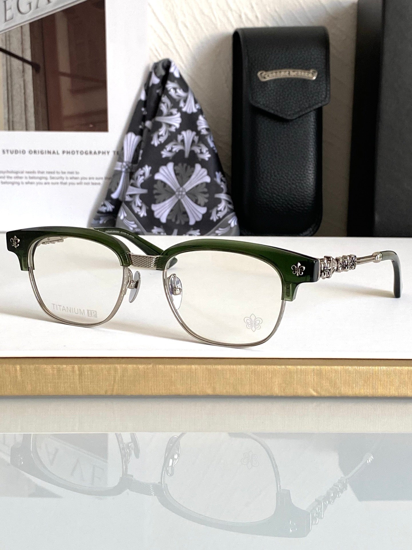 Inspired Chrome Hearts CH8224 – Bold Browline Optical Eyeglasses (1:1 Mirror Quality)