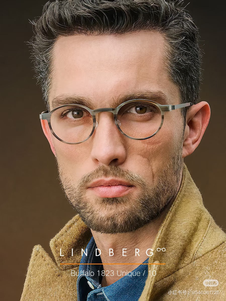 Inspired Lindberg 1823 Horn Unique – Buffalo Titanium Eyeglasses (1:1 Mirror Quality)