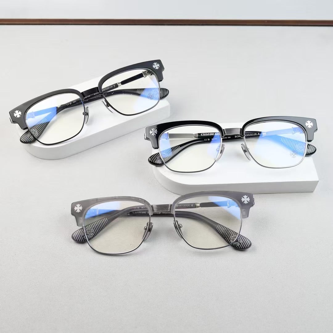 Inspired Chrome Hearts BONENNOISSEUR – 925 Silver Detail Eyeglasses (1:1 Mirror Quality)