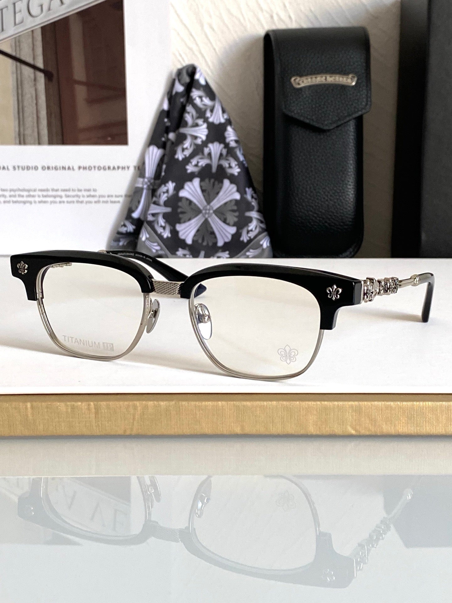 Inspired Chrome Hearts CH8224 – Bold Browline Optical Eyeglasses (1:1 Mirror Quality)
