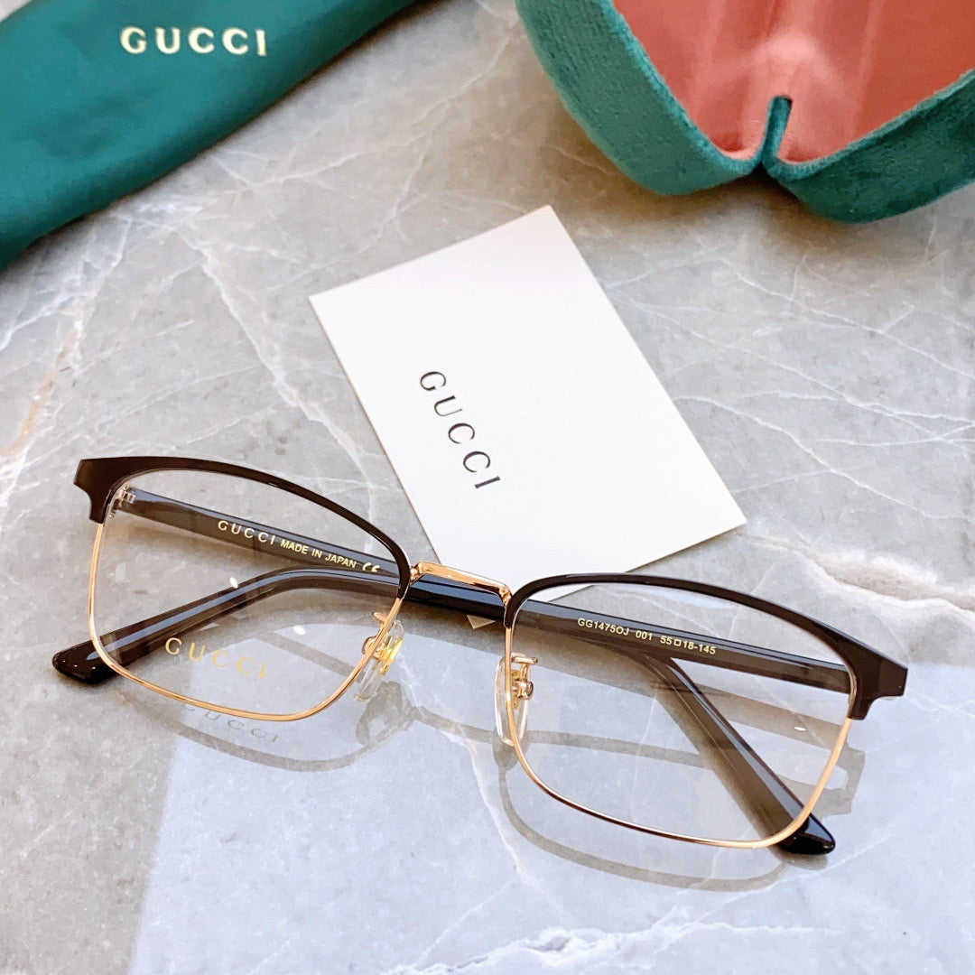 Gucci Inspired GG1475OJ Optical Glasses – Rectangular Metal Frame
