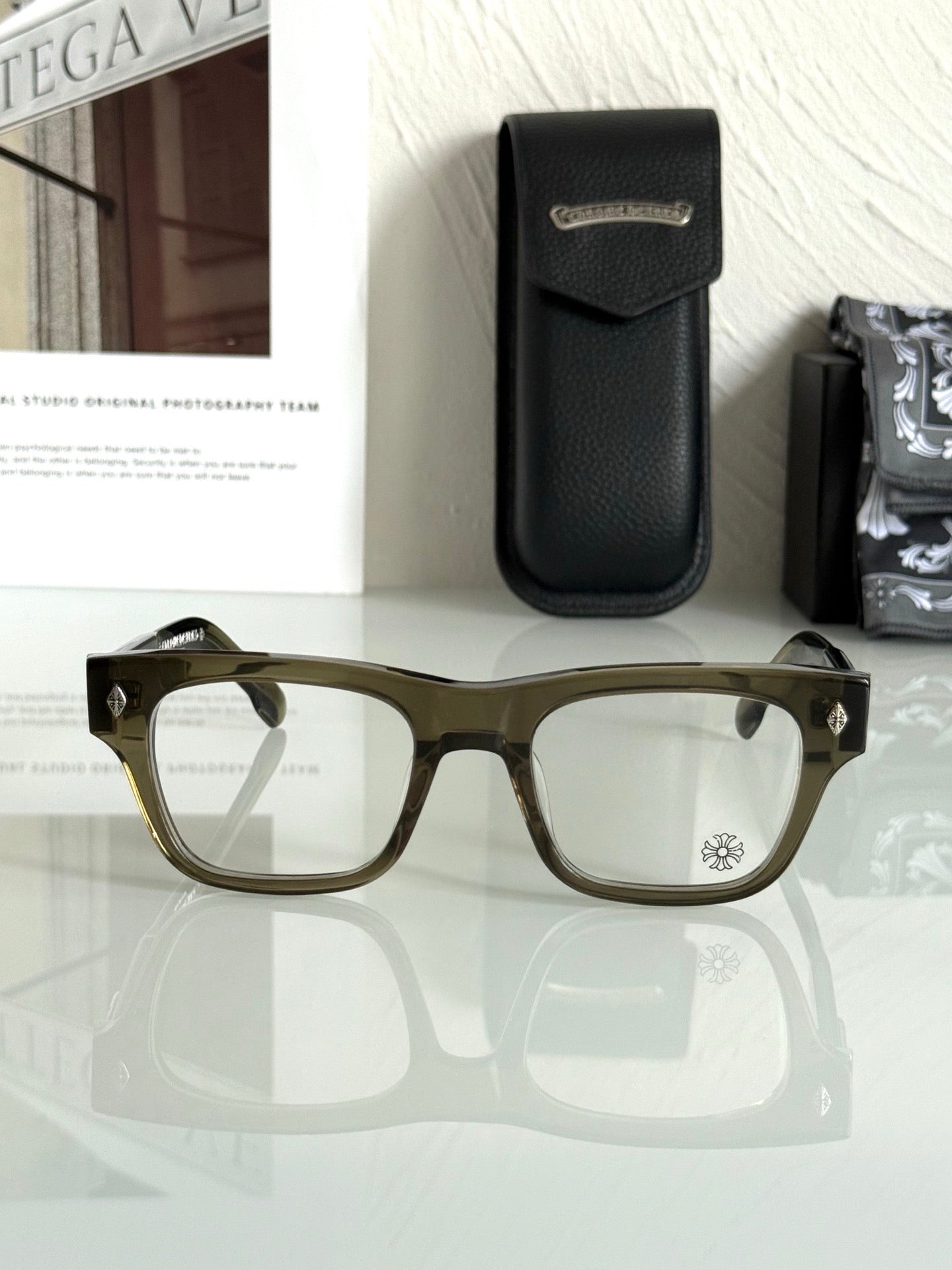 Inspired Chrome Hearts CRYPDIC – Classic Rectangular Eyeglasses (1:1 Mirror Quality)