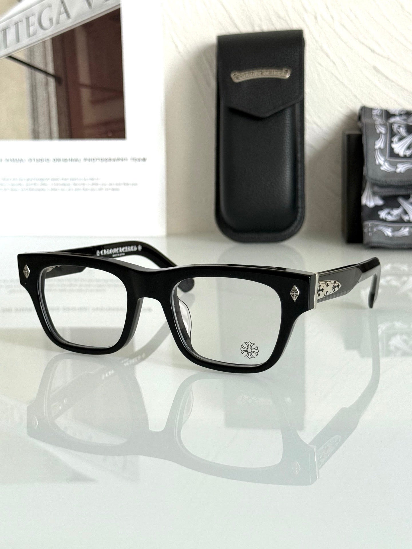 Inspired Chrome Hearts CRYPDIC – Classic Rectangular Eyeglasses (1:1 Mirror Quality)