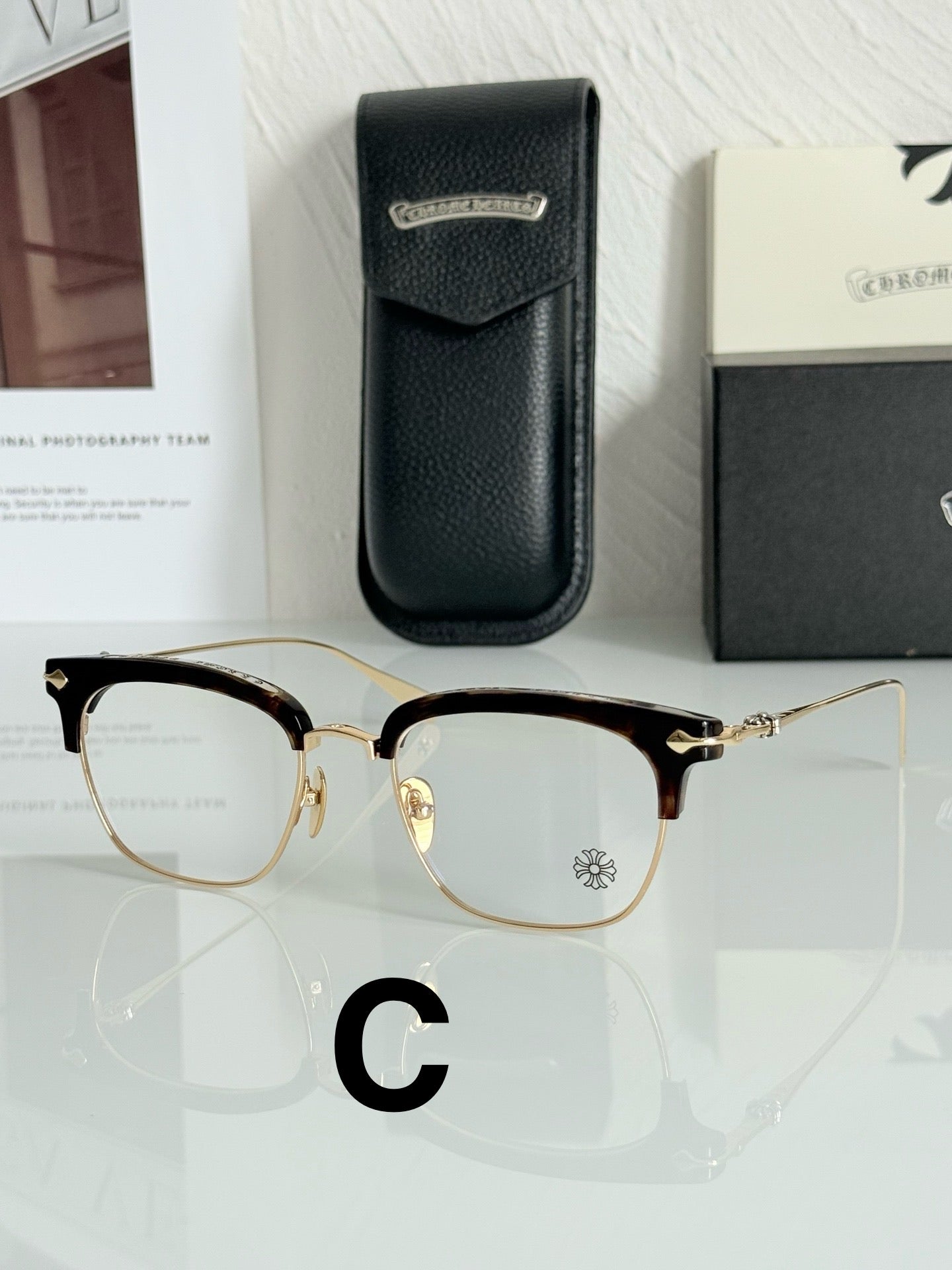 Chrome Hearts Model: SLUNTRADICTION – Premium Half-Rim Eyeglasses (925 Silver, 1:1 Mirror Quality)
