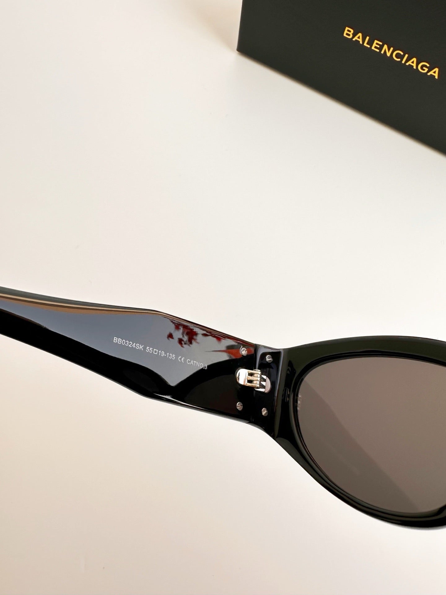 Inspired Balenciaga BB0324SK – Black Oversized Cat-Eye Sunglasses (1:1 Mirror Quality)