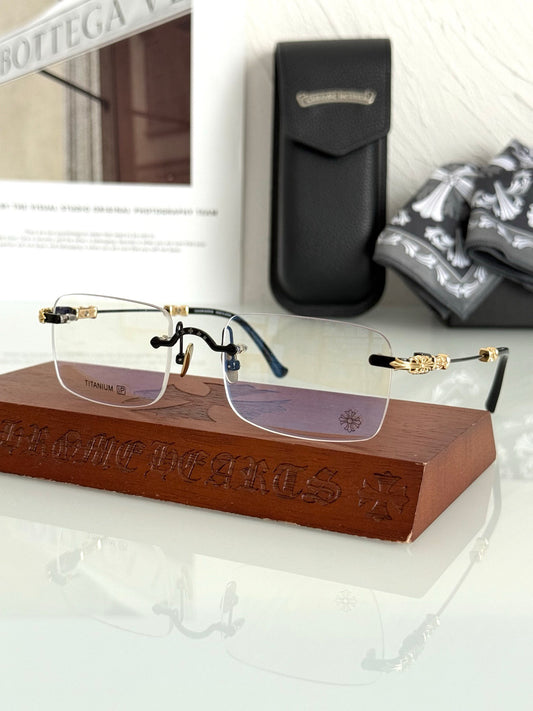 Chrome Hearts Pills III – Rimless Titanium Eyeglasses (1:1 Mirror Quality)