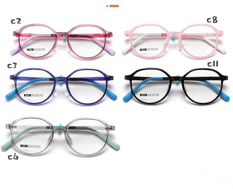 Kids Round Optical Glasses – Model A802 (Ages 7–12)