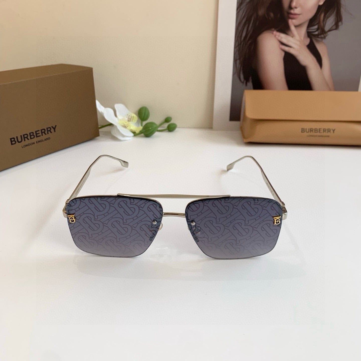 Inspired Burberry 2483 – Luxury Square Metal Sunglasses (1:1 Mirror Quality)