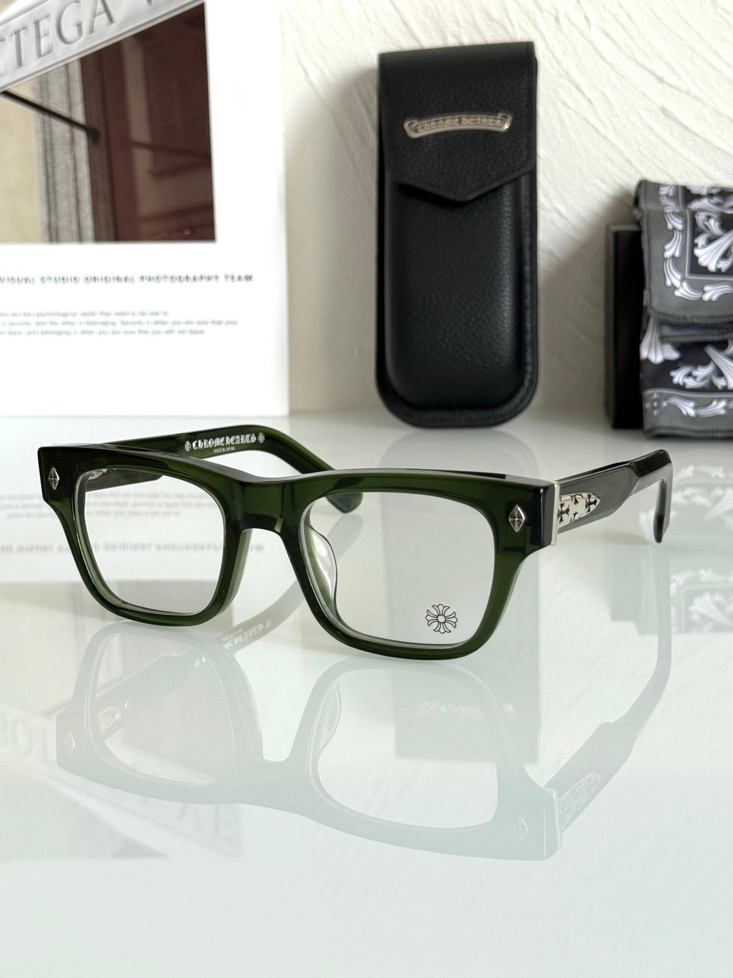 Inspired Chrome Hearts CRYPDIC – Classic Rectangular Eyeglasses (1:1 Mirror Quality)