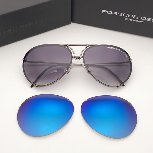 Inspired Porsche Design P’8433 – Interchangeable Lens Aviator Sunglasses (1:1 Mirror Quality)