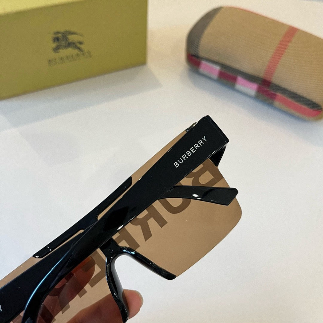 Inspired Burberry BE4291 – Oversized Shield Sunglasses (1:1 Mirror Quality)- Brown