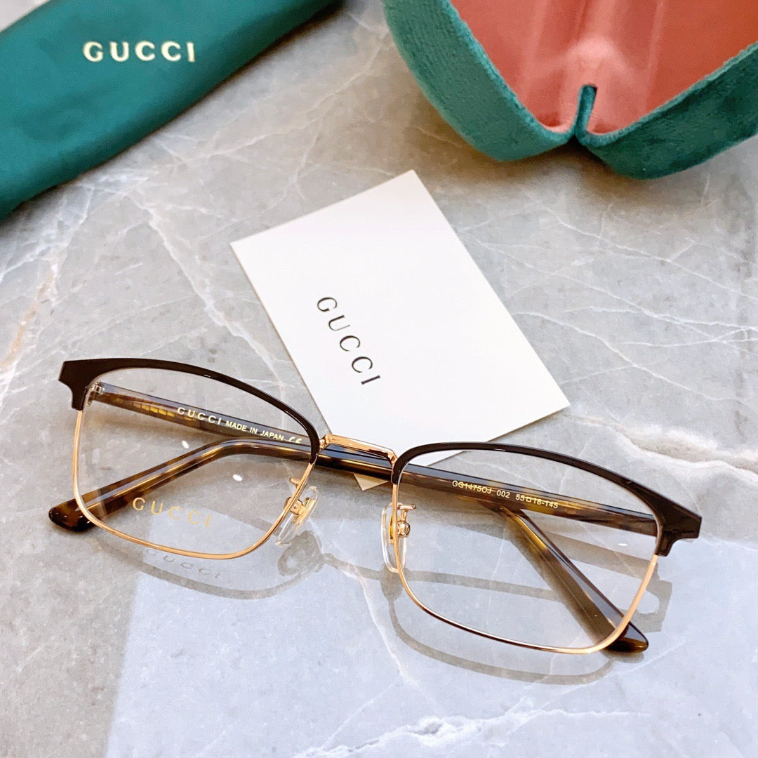 Gucci Inspired GG1475OJ Optical Glasses – Rectangular Metal Frame