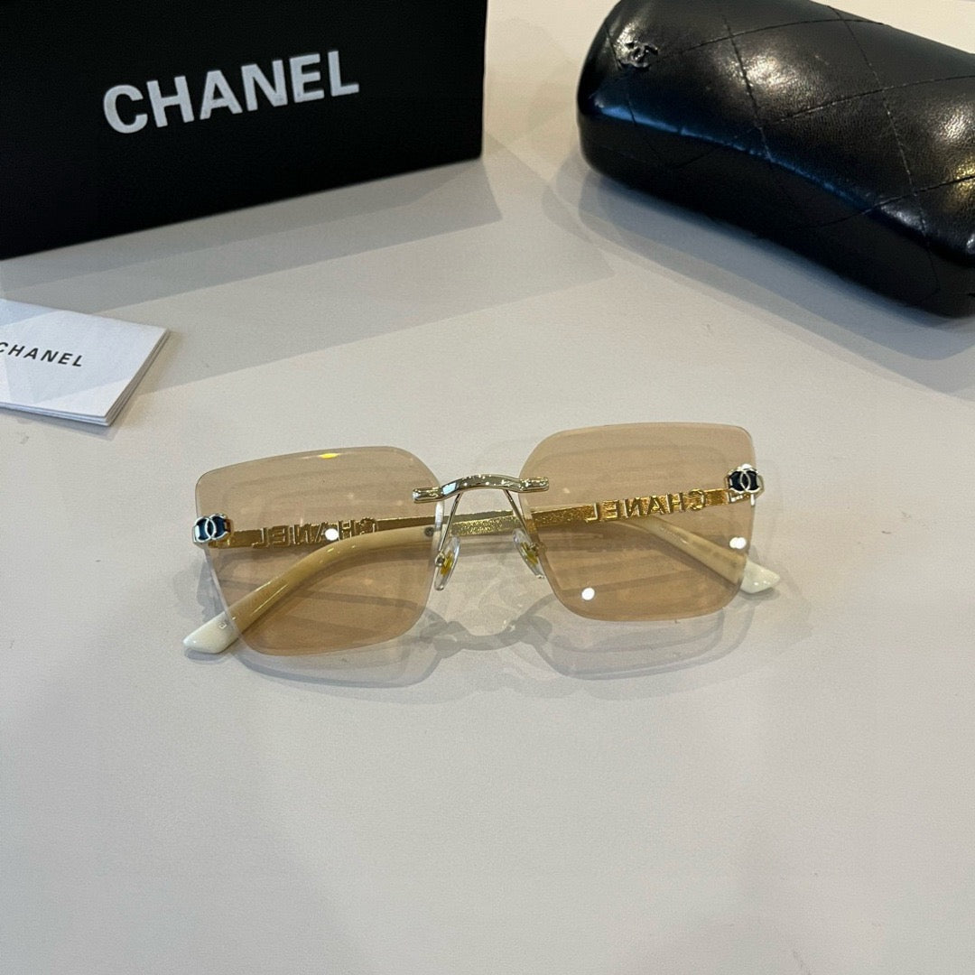 Inspired Chanel 68071 – Rimless Pink Sunglasses with Logo Temples (1:1 Mirror Quality)