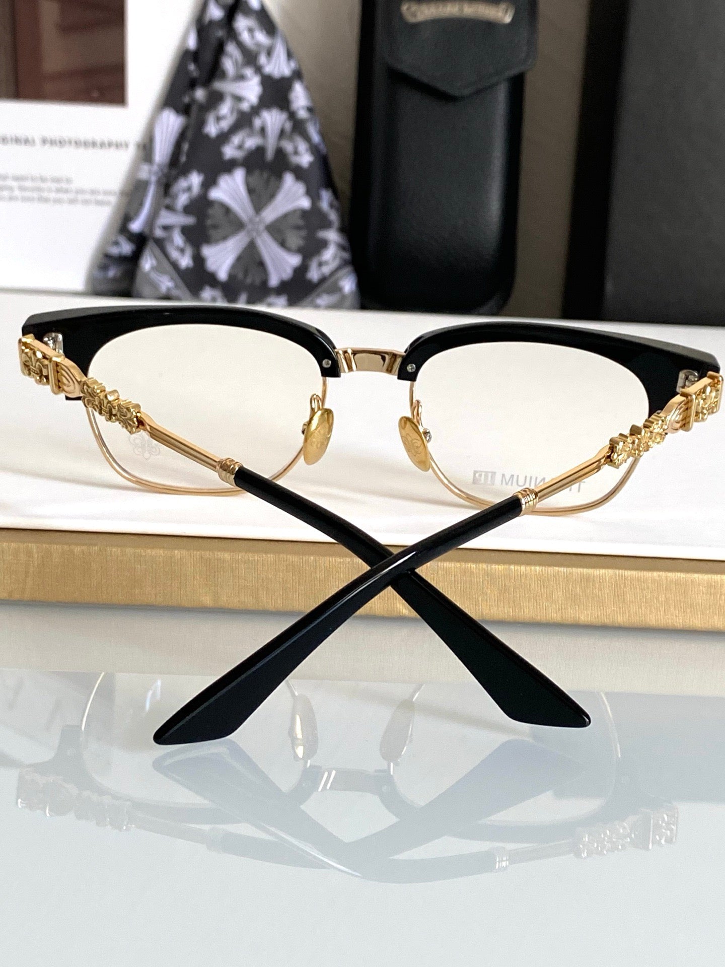 Inspired Chrome Hearts CH8224 – Bold Browline Optical Eyeglasses (1:1 Mirror Quality)