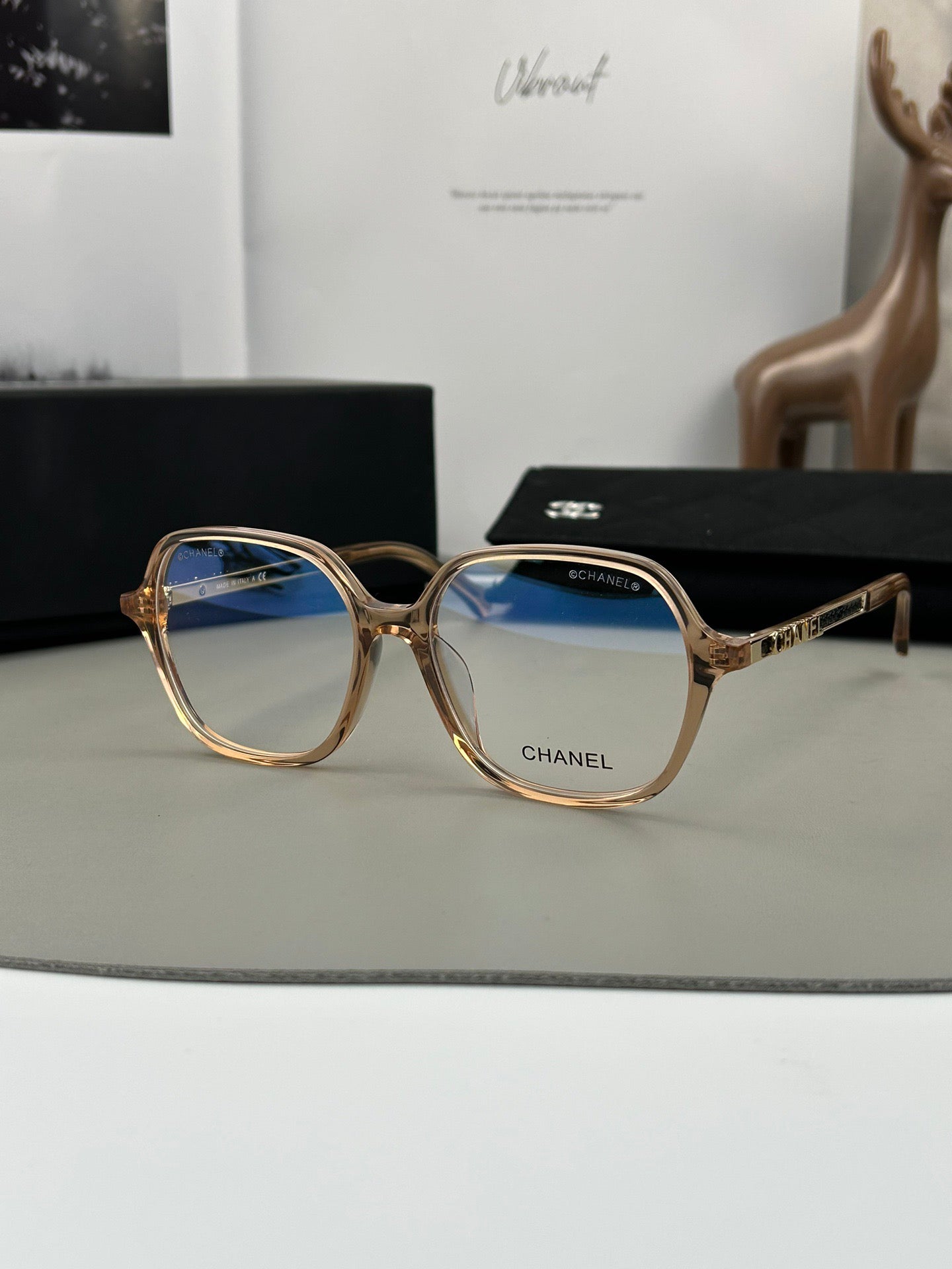 Inspired Chanel CH3417 – Geometric Eyeglasses with Logo Temples (1:1 Mirror Quality)