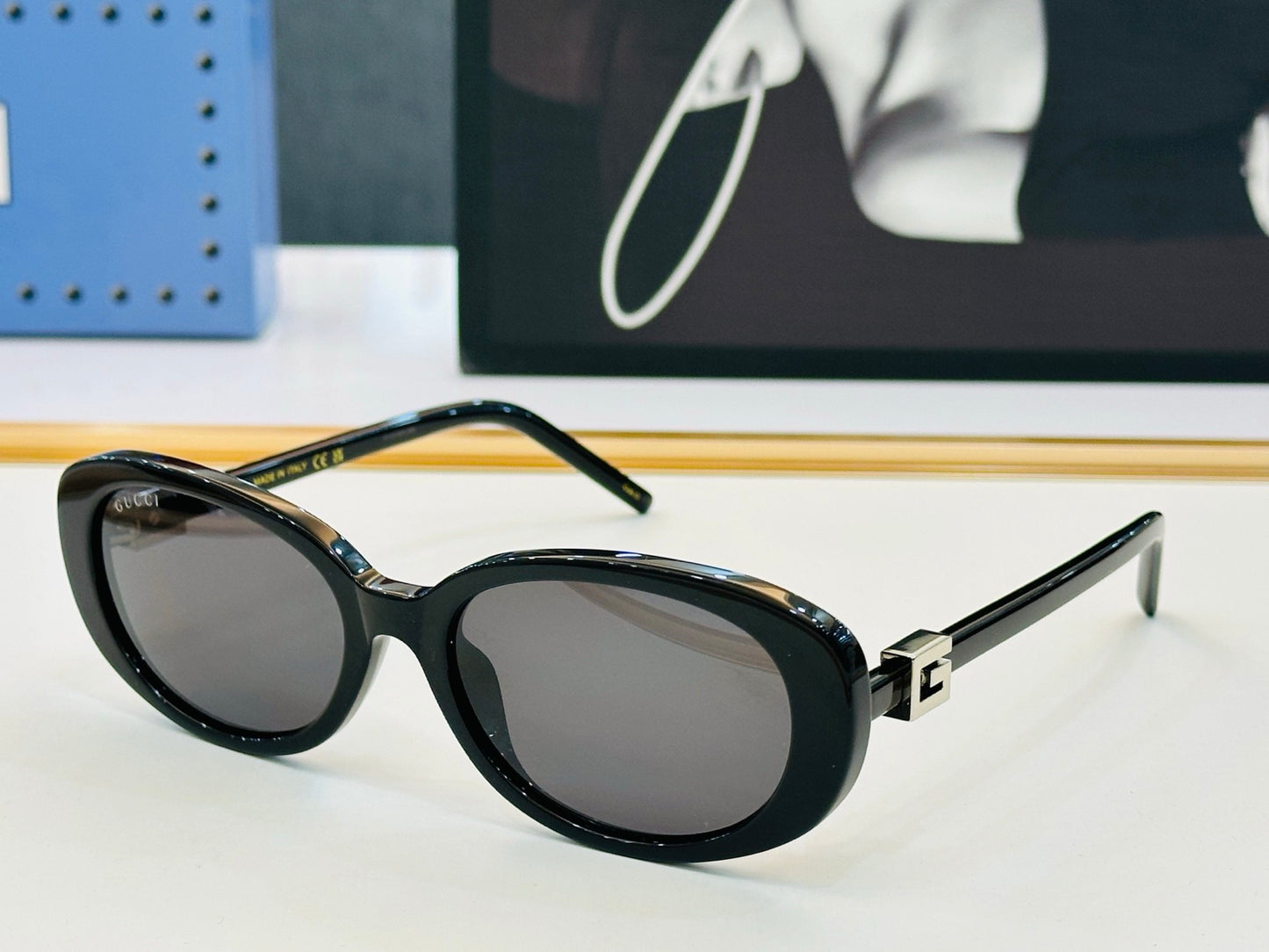Inspired Gucci GG1684SA – Oval Cat-Eye Sunglasses with Crystal G Logo