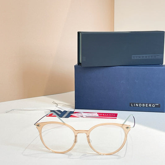 Inspired Lindberg 6600 – Round Champagne Clear Titanium Eyeglasses (1:1 Mirror Quality)