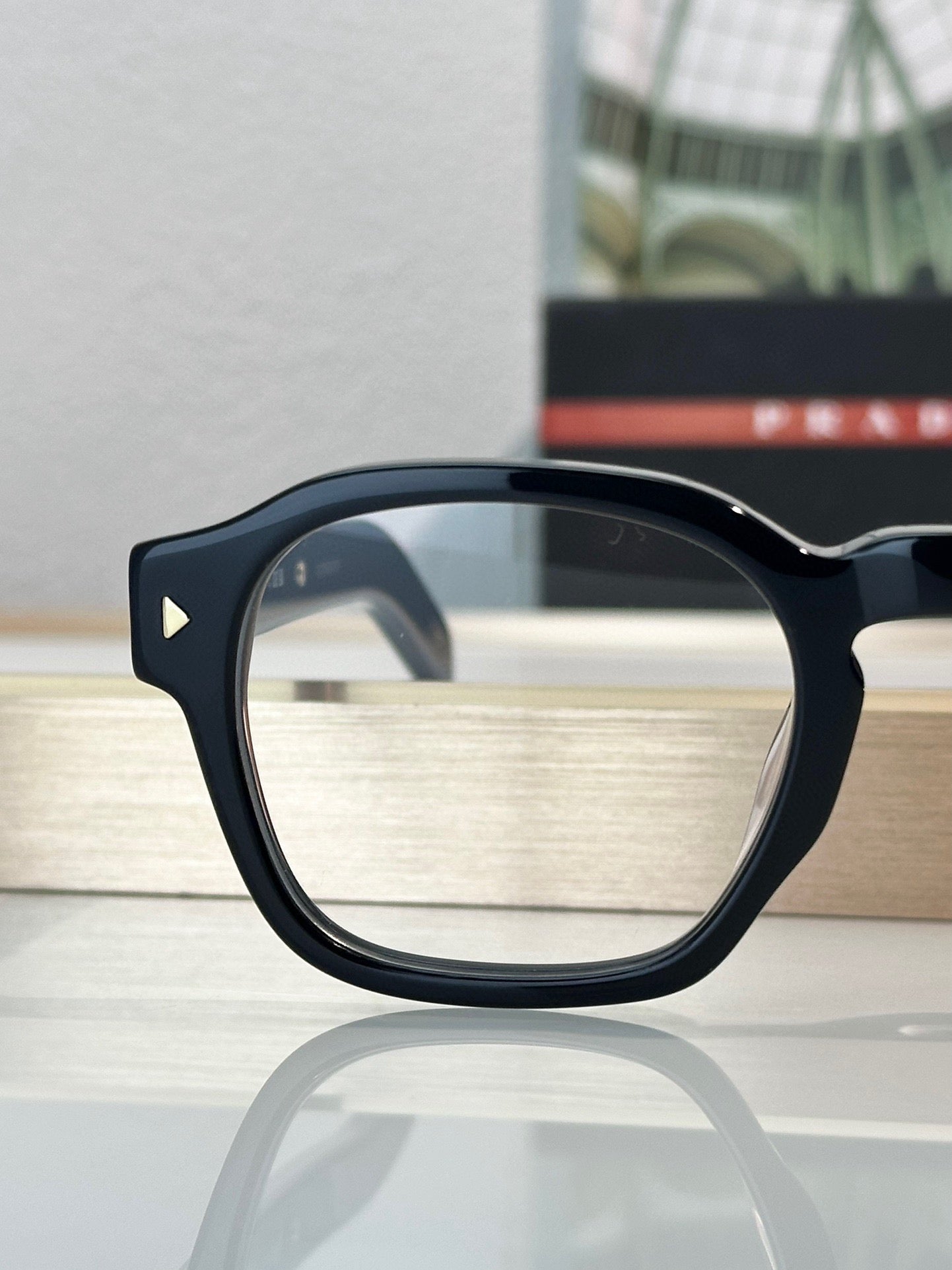 Prada SPR A16SF - Inspire designer Eyeglasses – Black Acetate Frame(1:1 Mirror Quality)