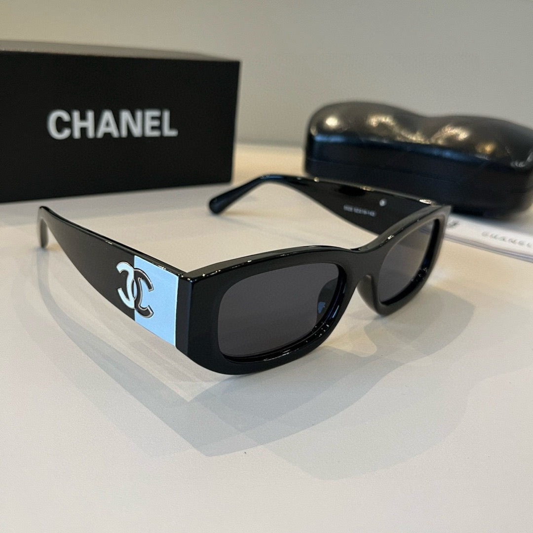 Inspired Chanel 5525 – Rectangular Acetate Sunglasses with Logo Temples (1:1 Mirror Quality)