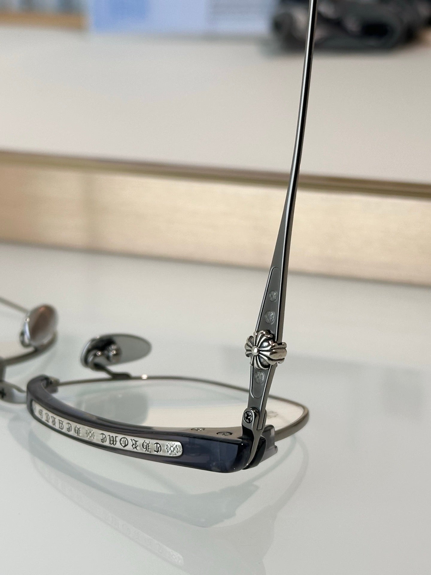 Chrome Hearts Model: SLUNTRADICTION – Premium Half-Rim Eyeglasses (925 Silver, 1:1 Mirror Quality)